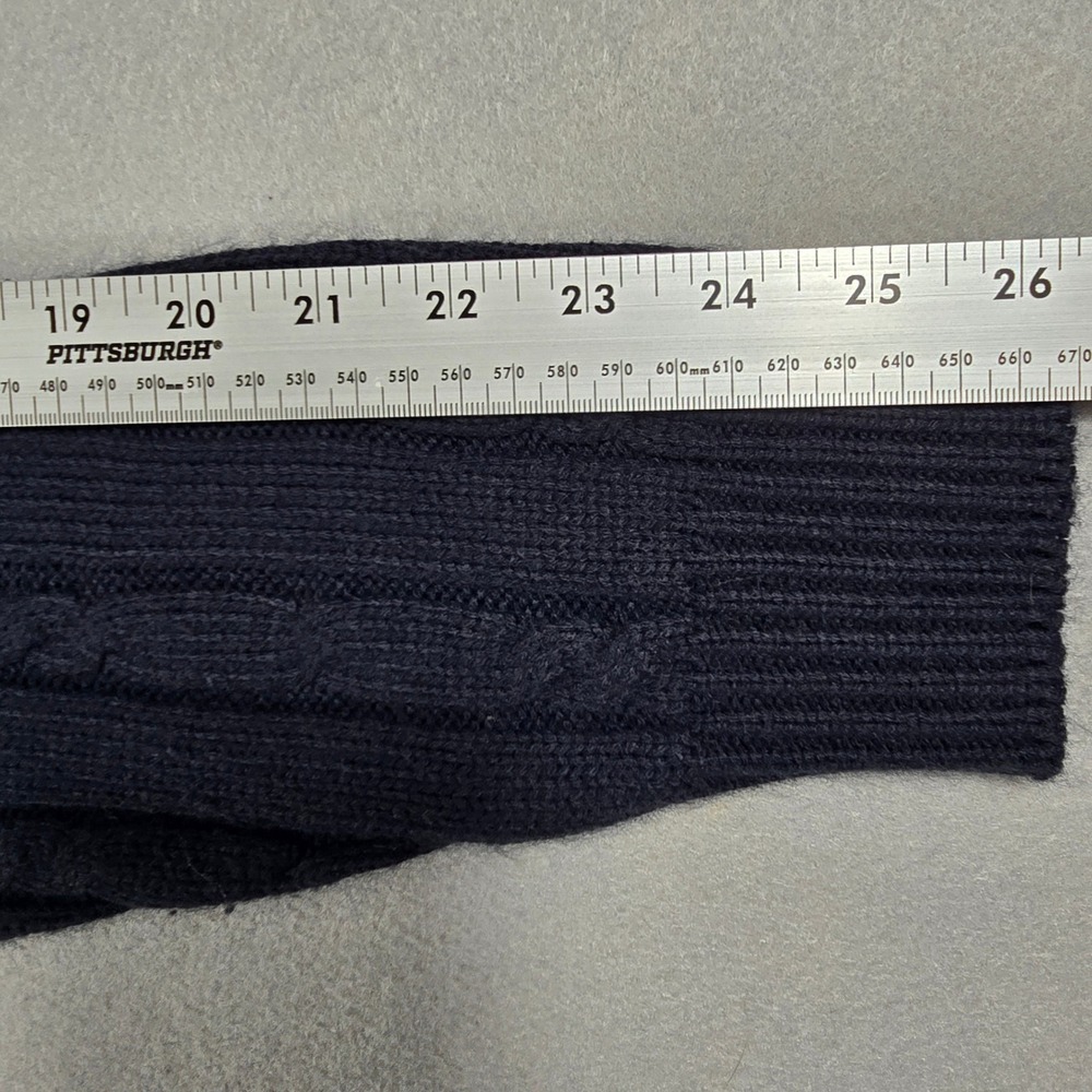 Croft & Barrow Mens XL Navy Blue Cardigan Sweater Cable Knit V-Neck Button Front - Picture 5 of 8